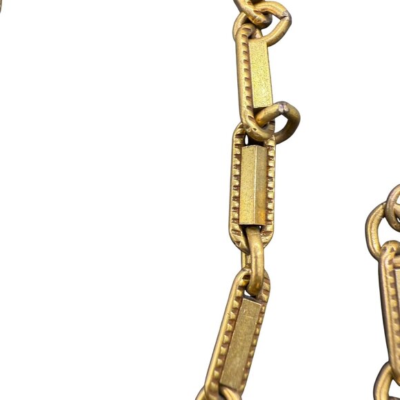 Vintage Pocket Watch Bar Link Baht Chain Gold Tone Classic Everyday Chic Retro - Picture 4 of 5